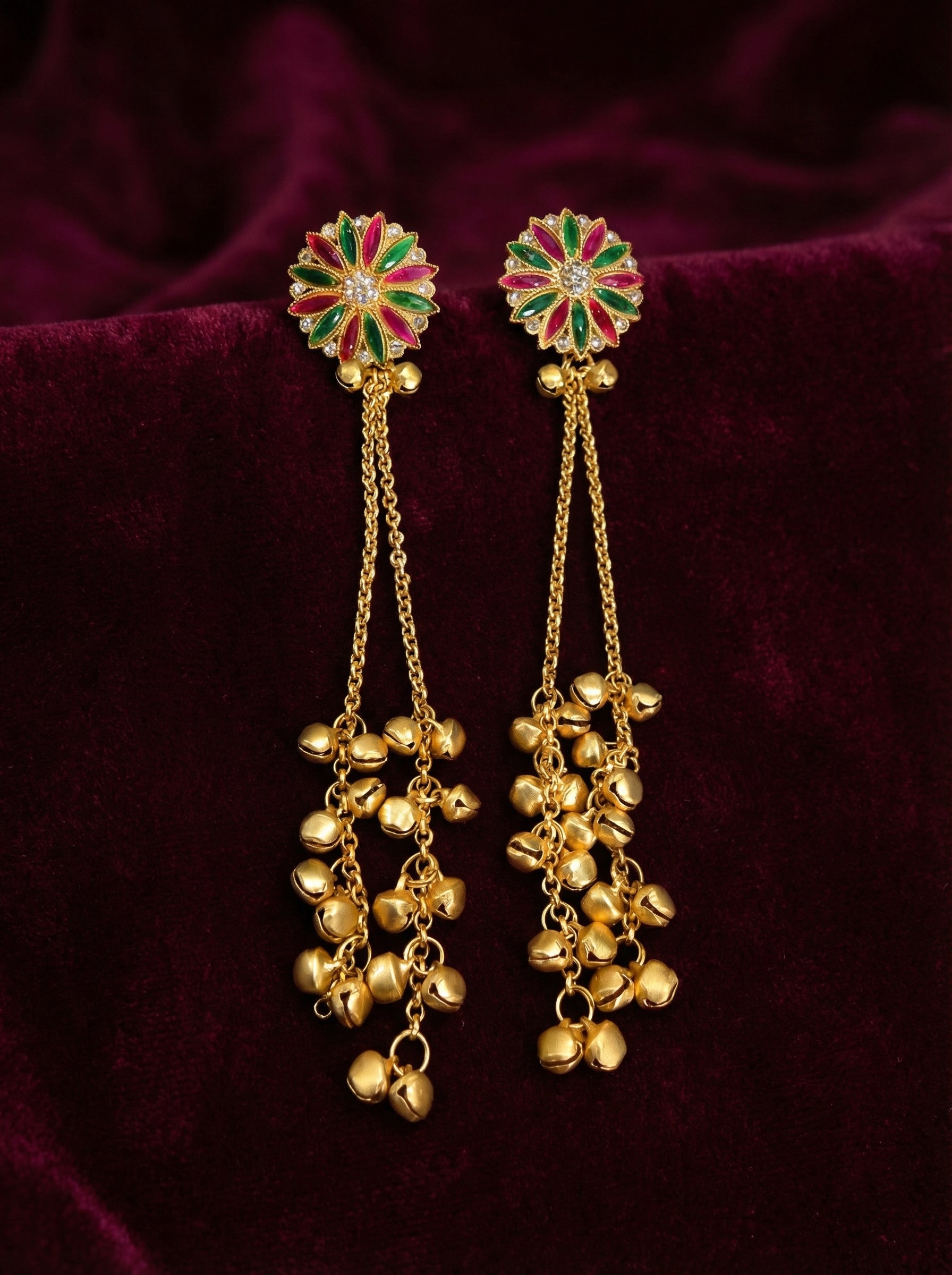 Golden Thread Chandelier Earrings