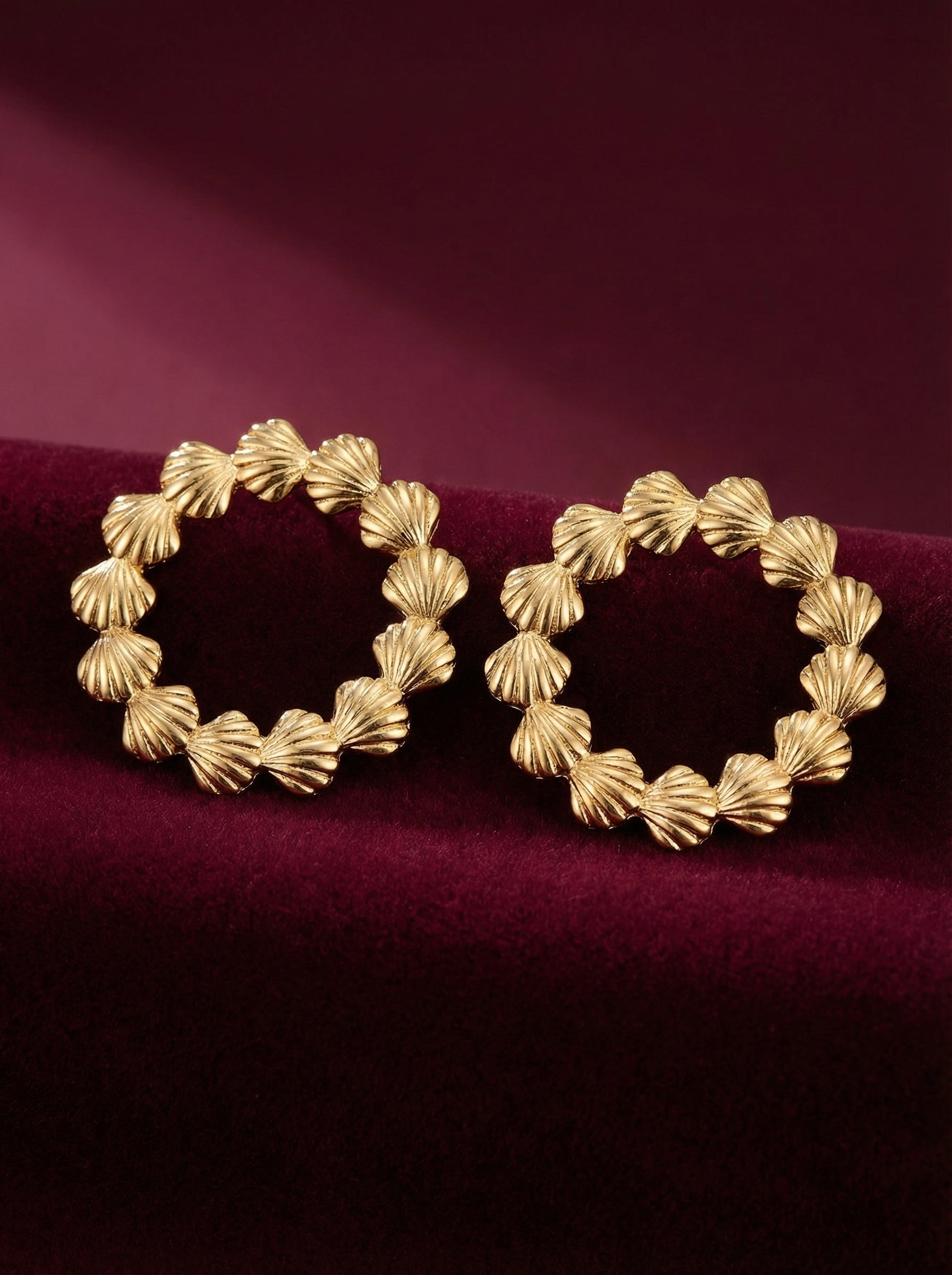 Pearled Gold Hoops