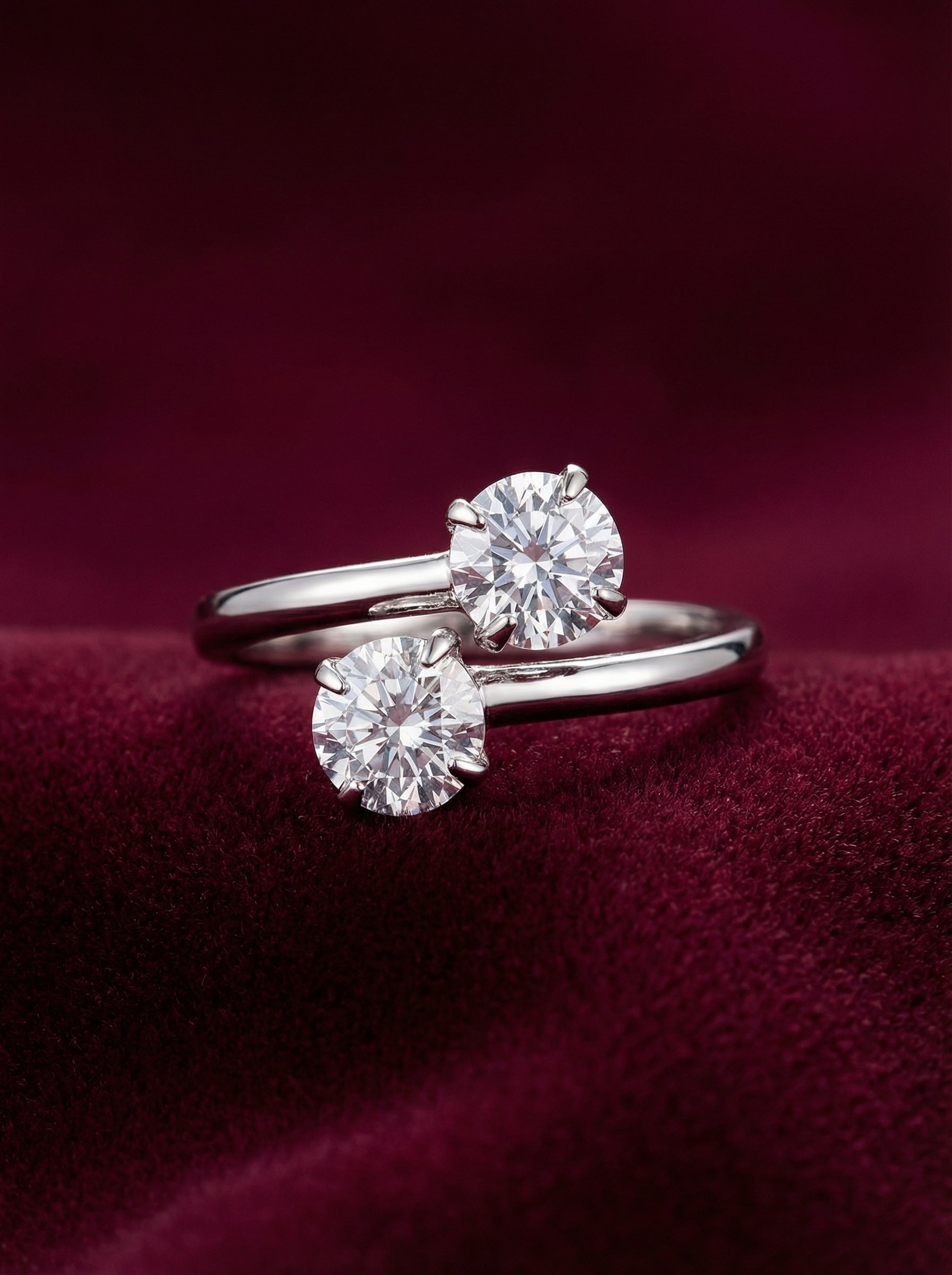 Silver and Gold Plated Crystal Stone Ring - The Rivaaz