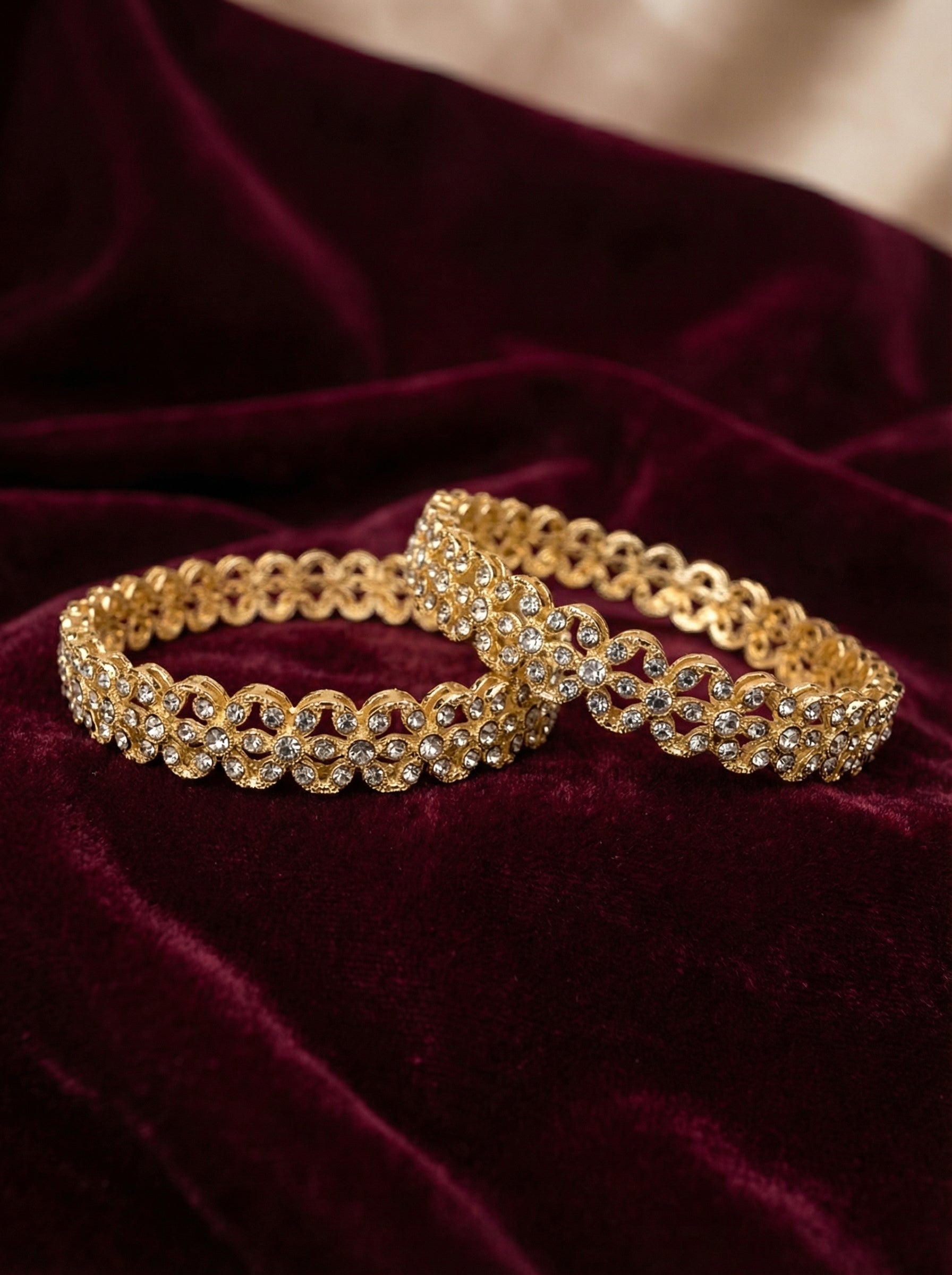 Crystal Floral Bangles