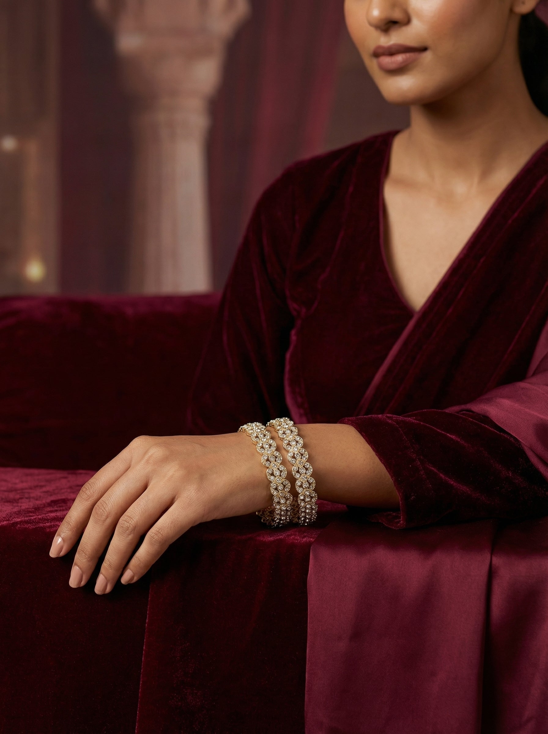 Crystal Floral Bangles