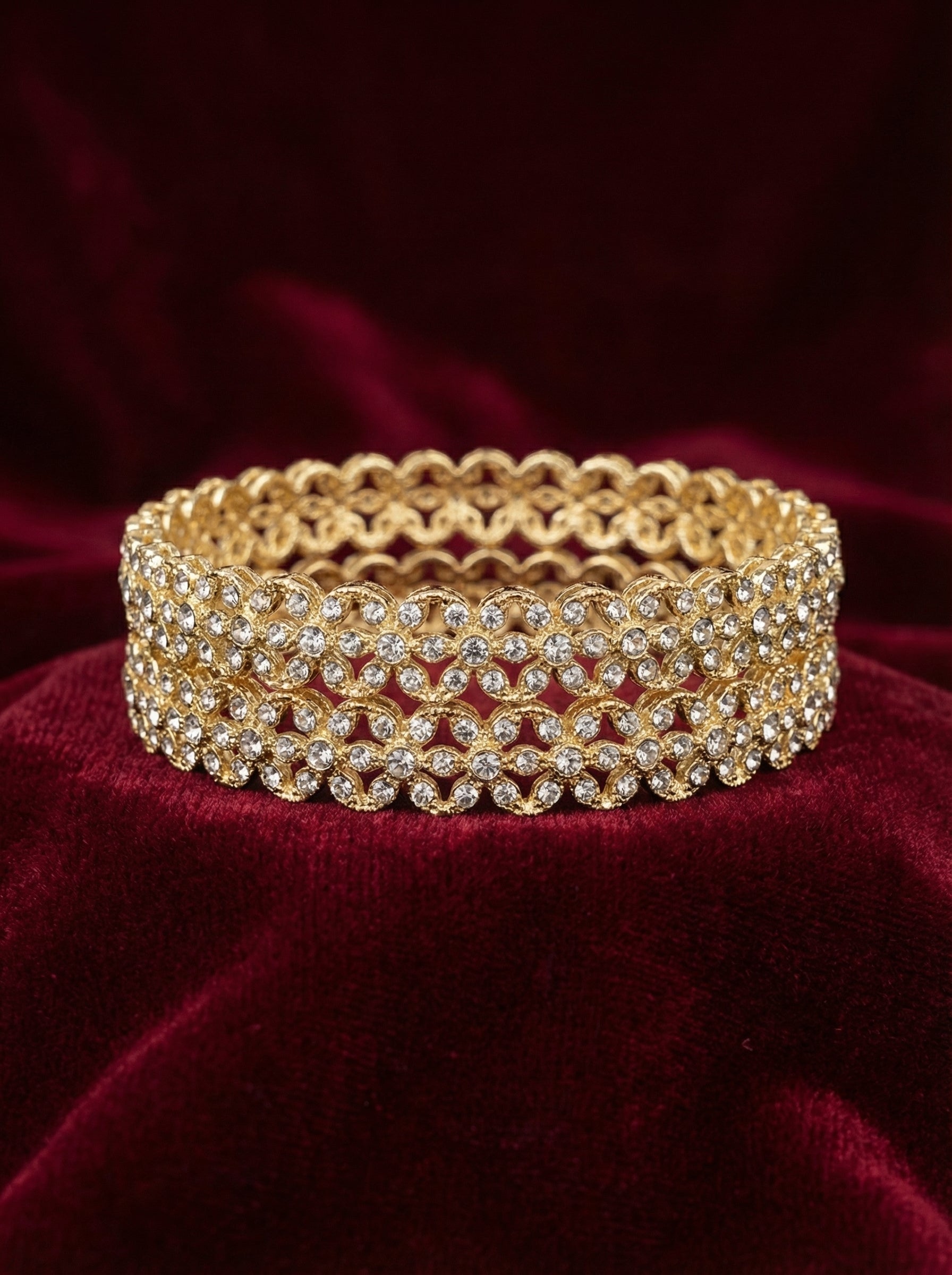 Crystal Floral Bangles