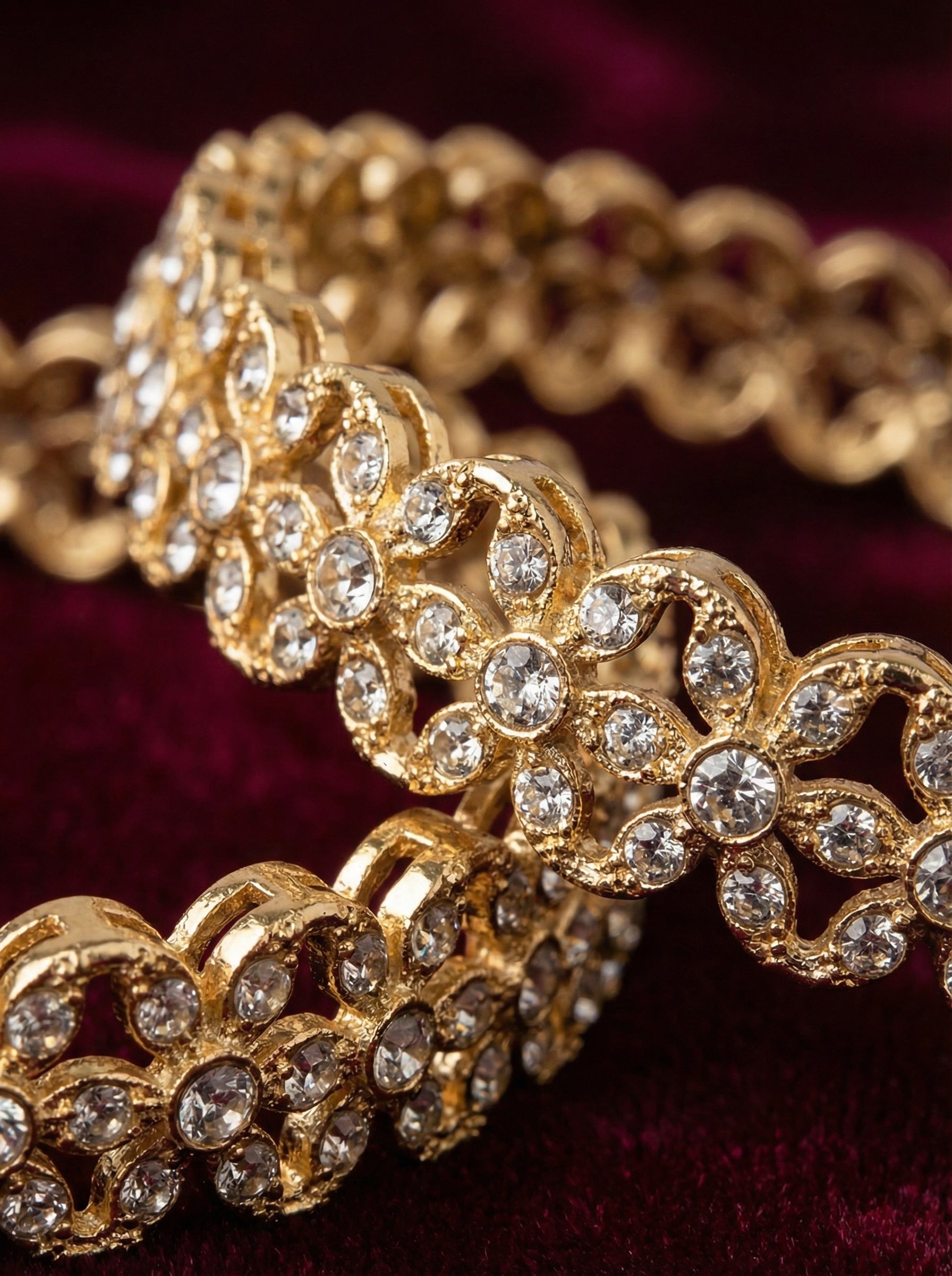 Crystal Floral Bangles