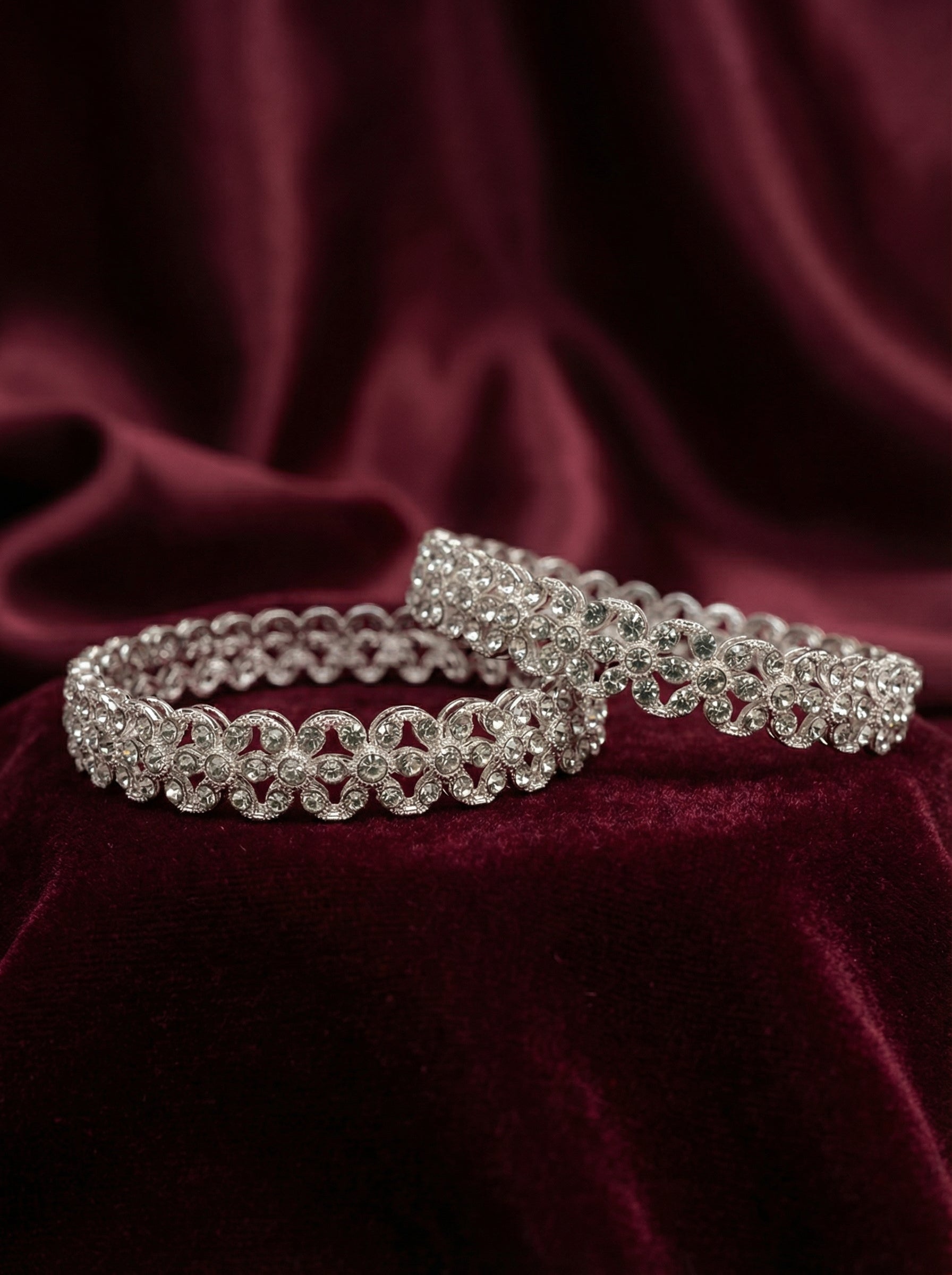 Crystal Floral Bangles