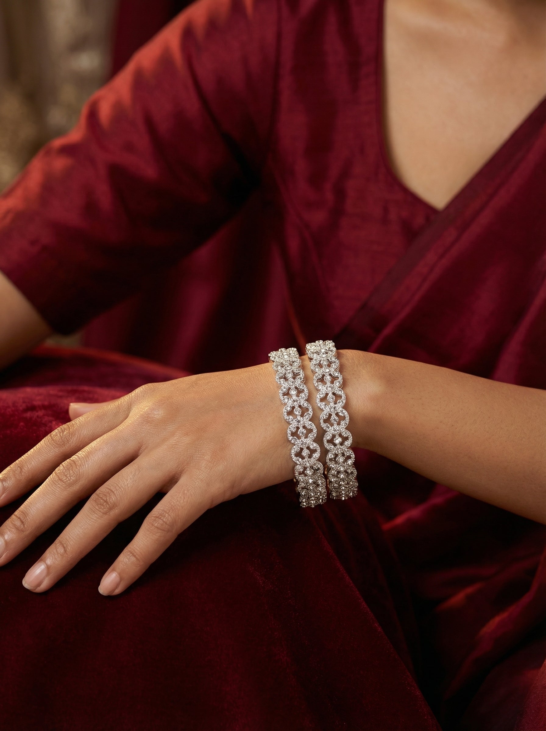 Crystal Floral Bangles