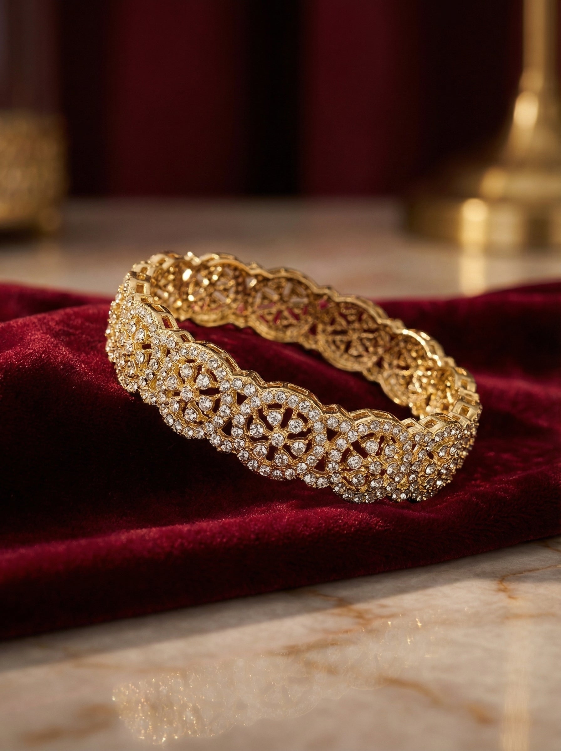 Crystal Floral Bangles