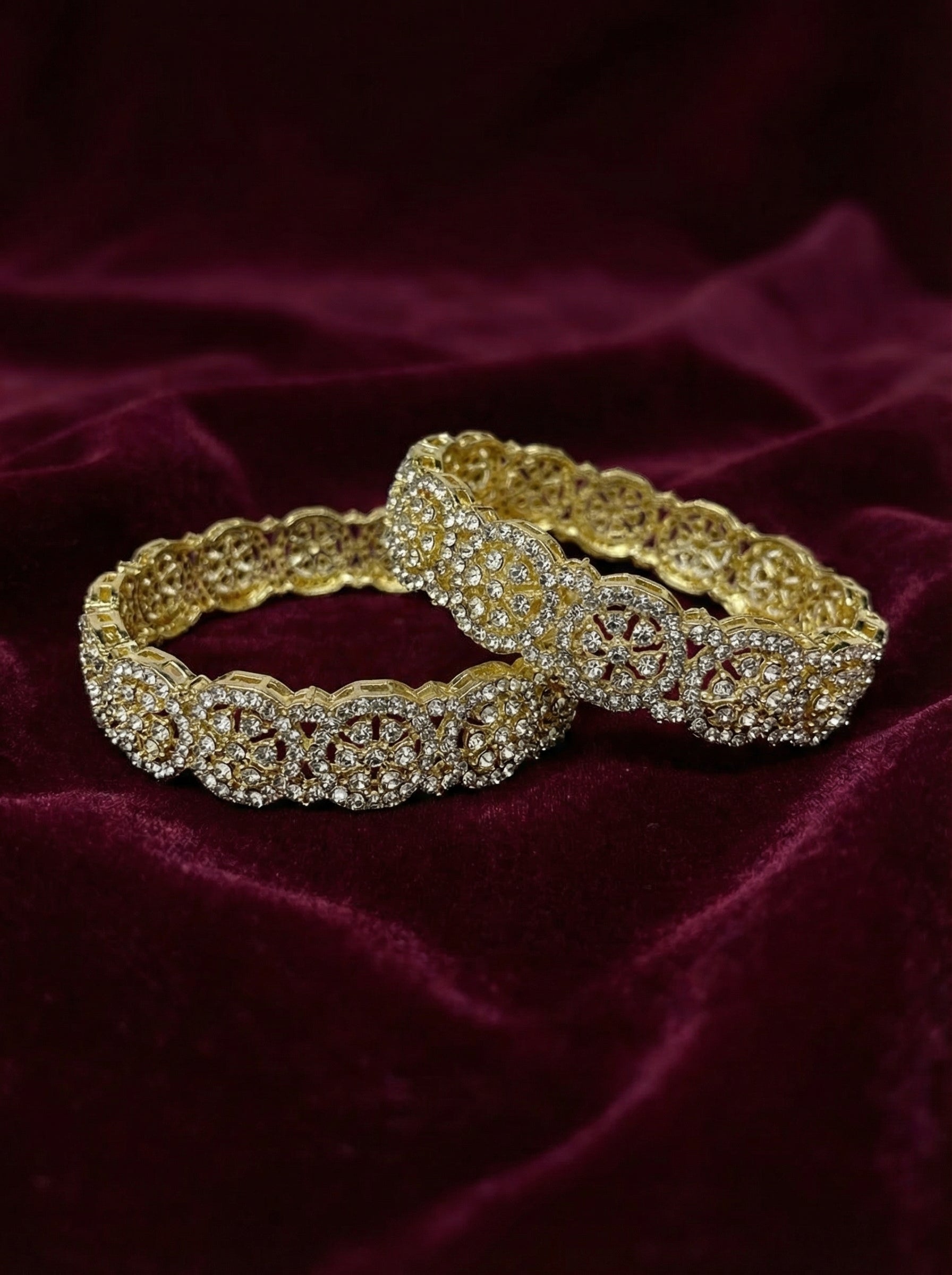 Crystal Floral Bangles