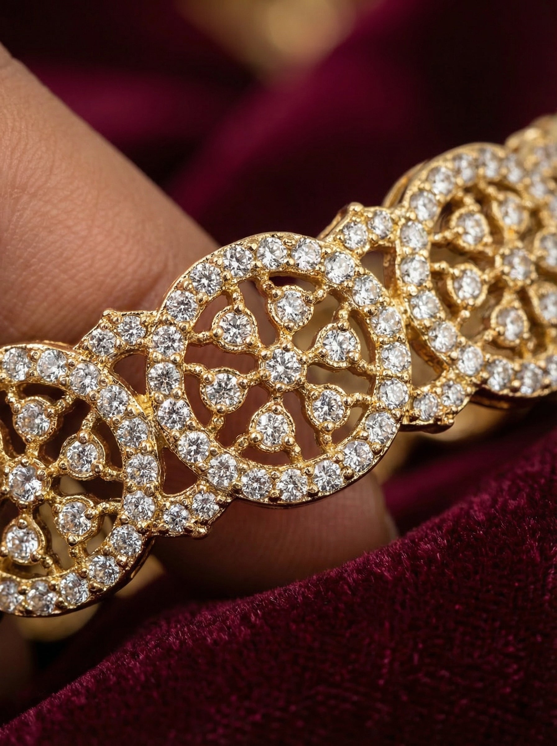 Crystal Floral Bangles