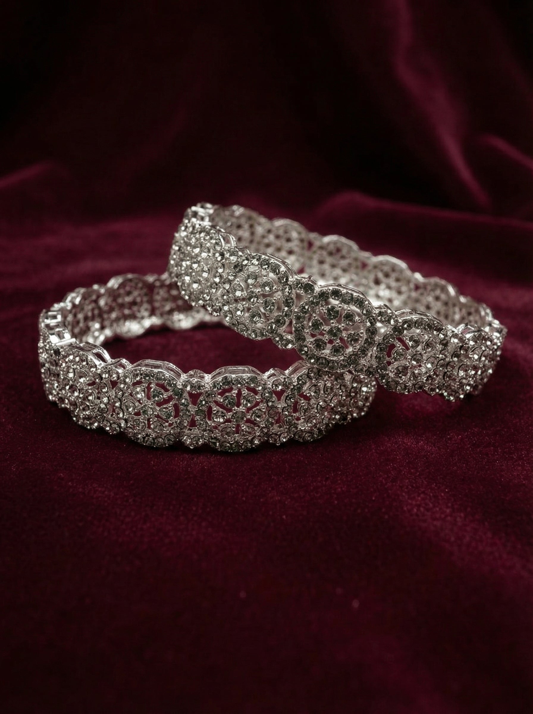 Crystal Floral Bangles