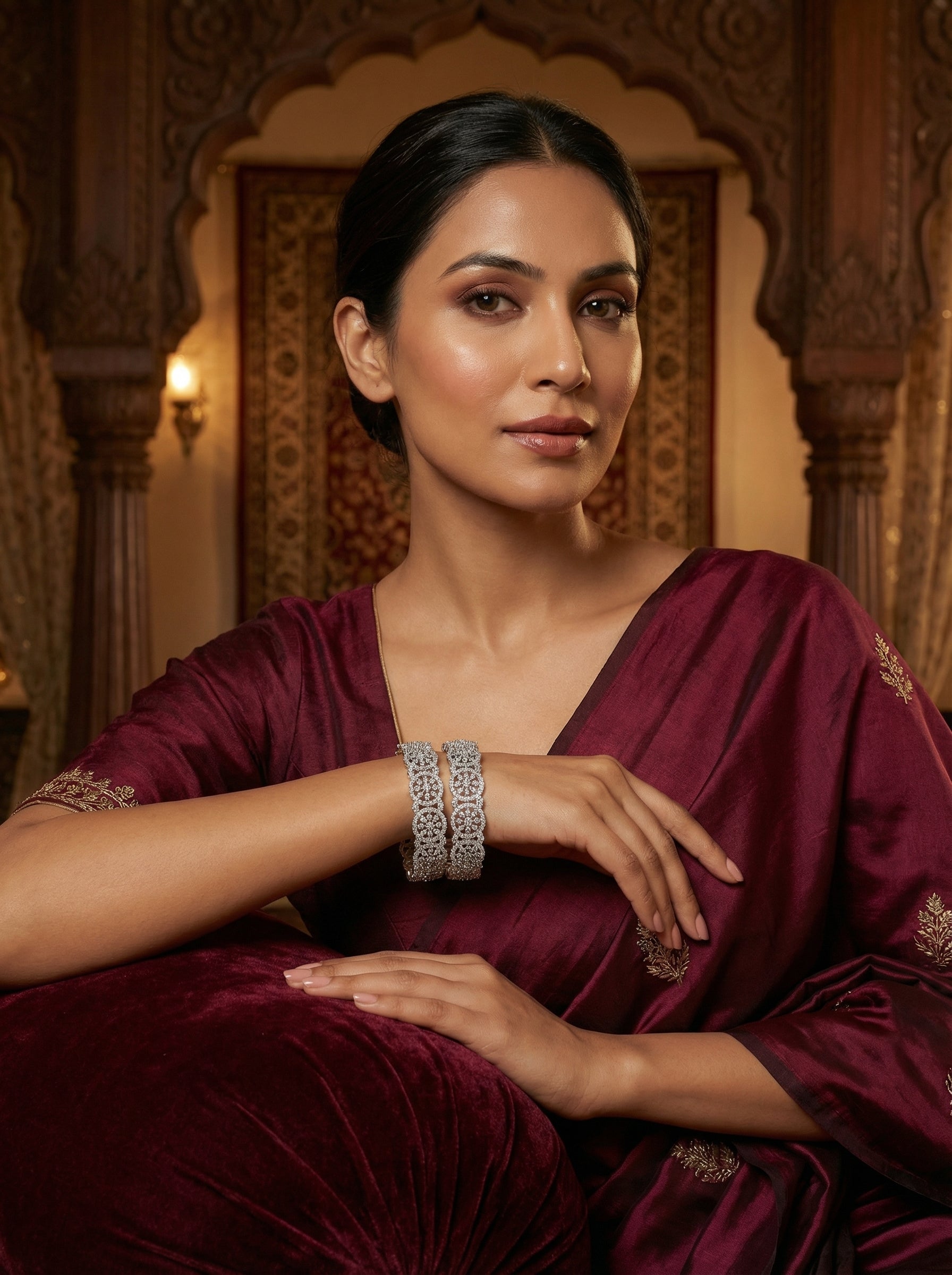 Crystal Floral Bangles