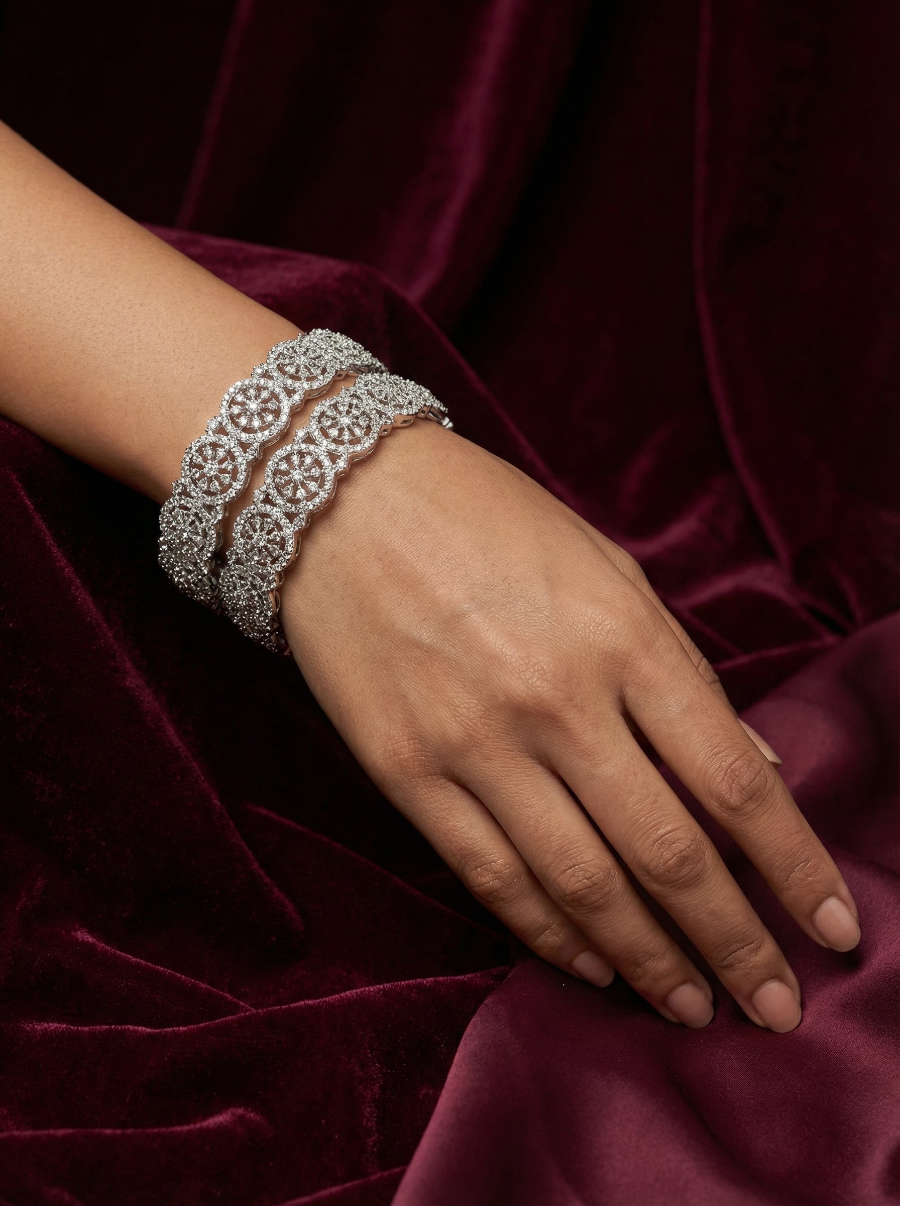 Crystal Floral Bangles