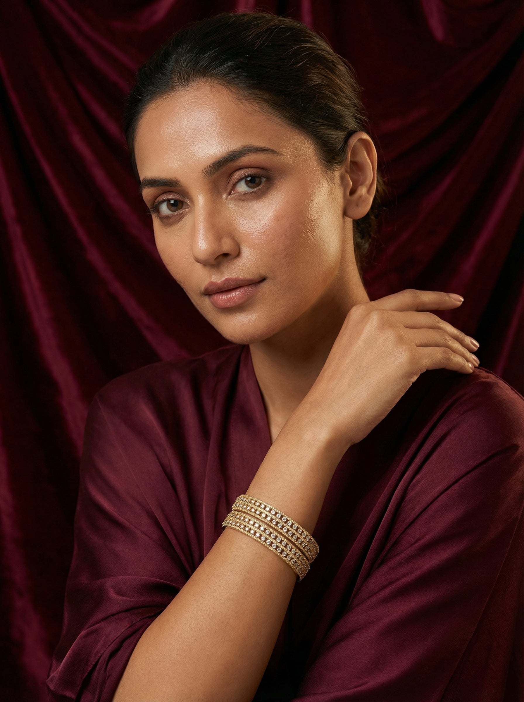 Gold Diamond Bangles for Women