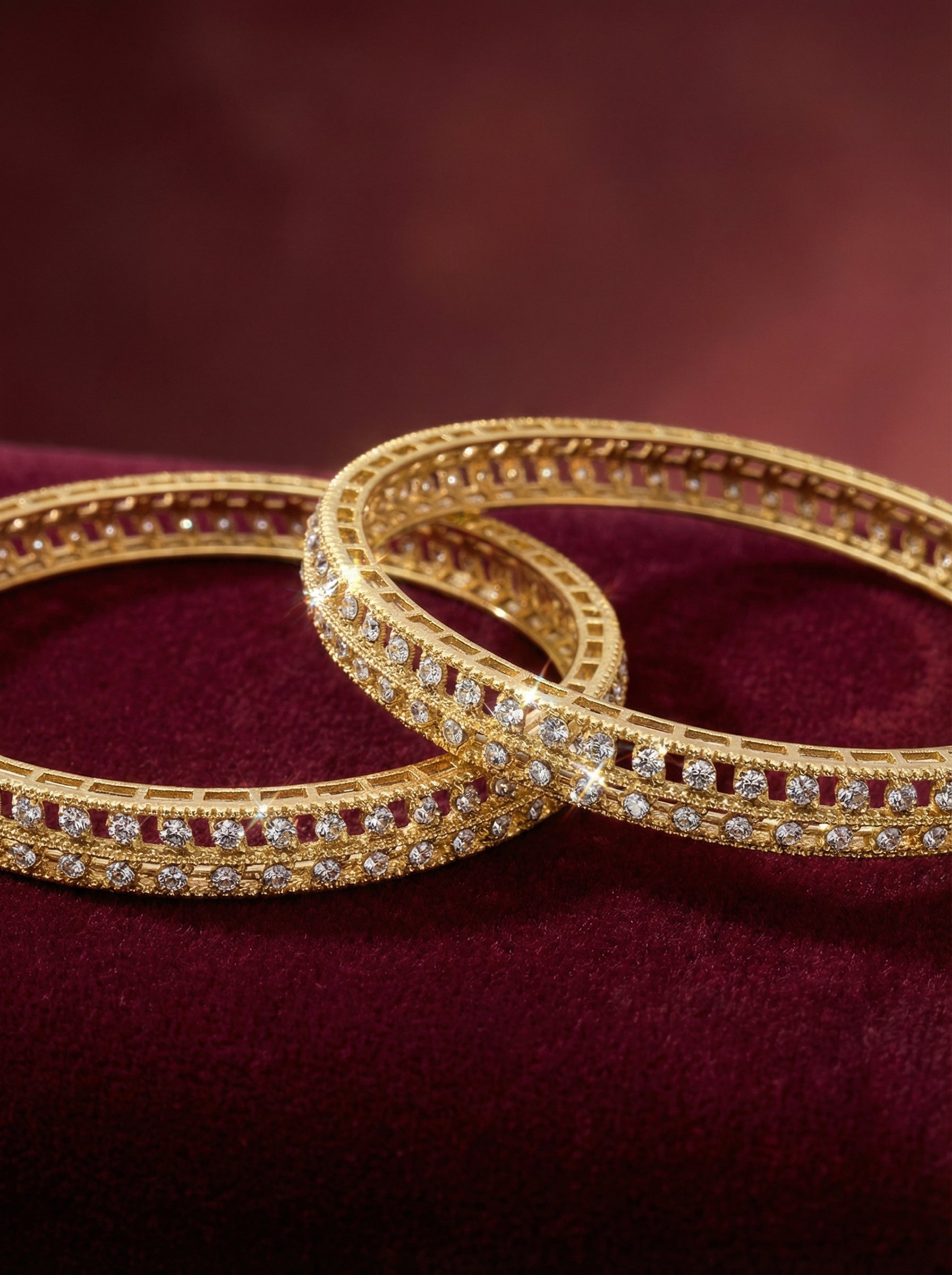 Gold Diamond Bangles for Women