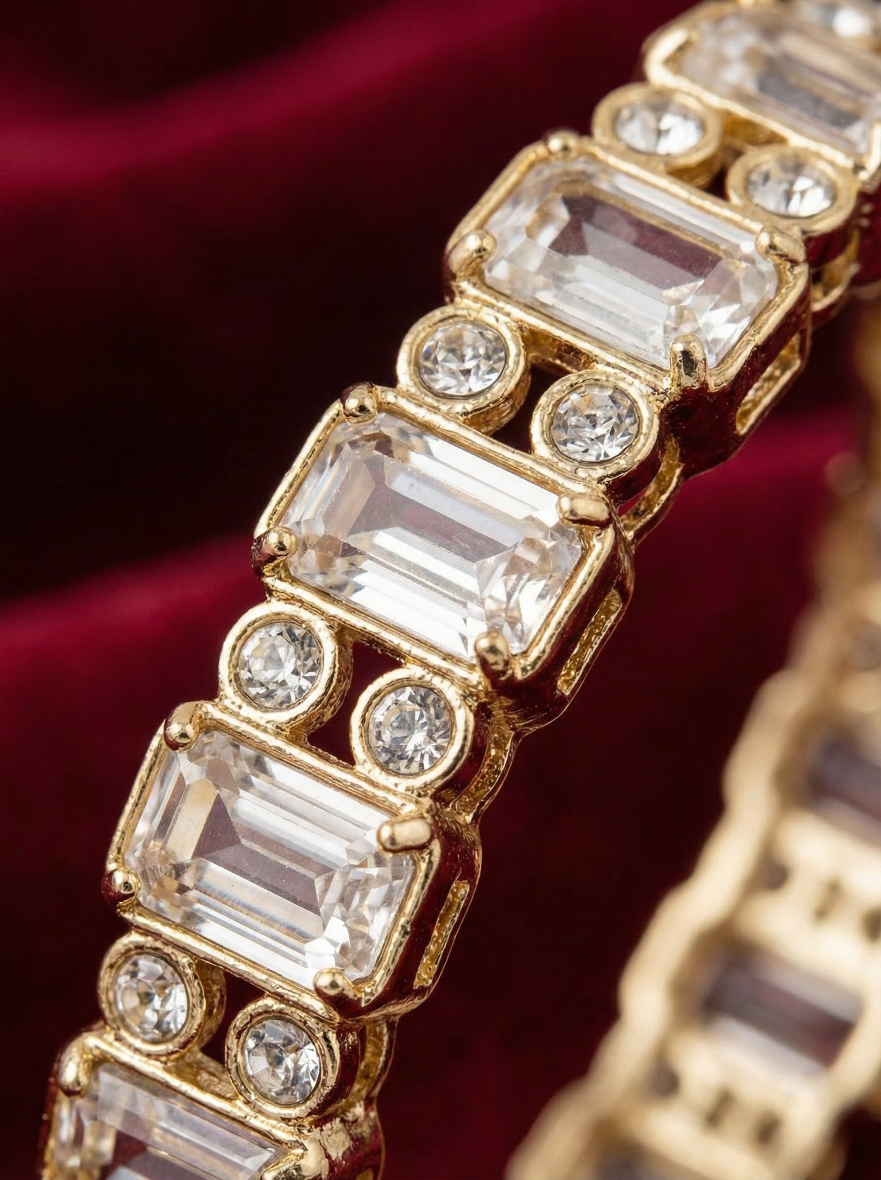 Gold Plated Crystal Bangles for Women