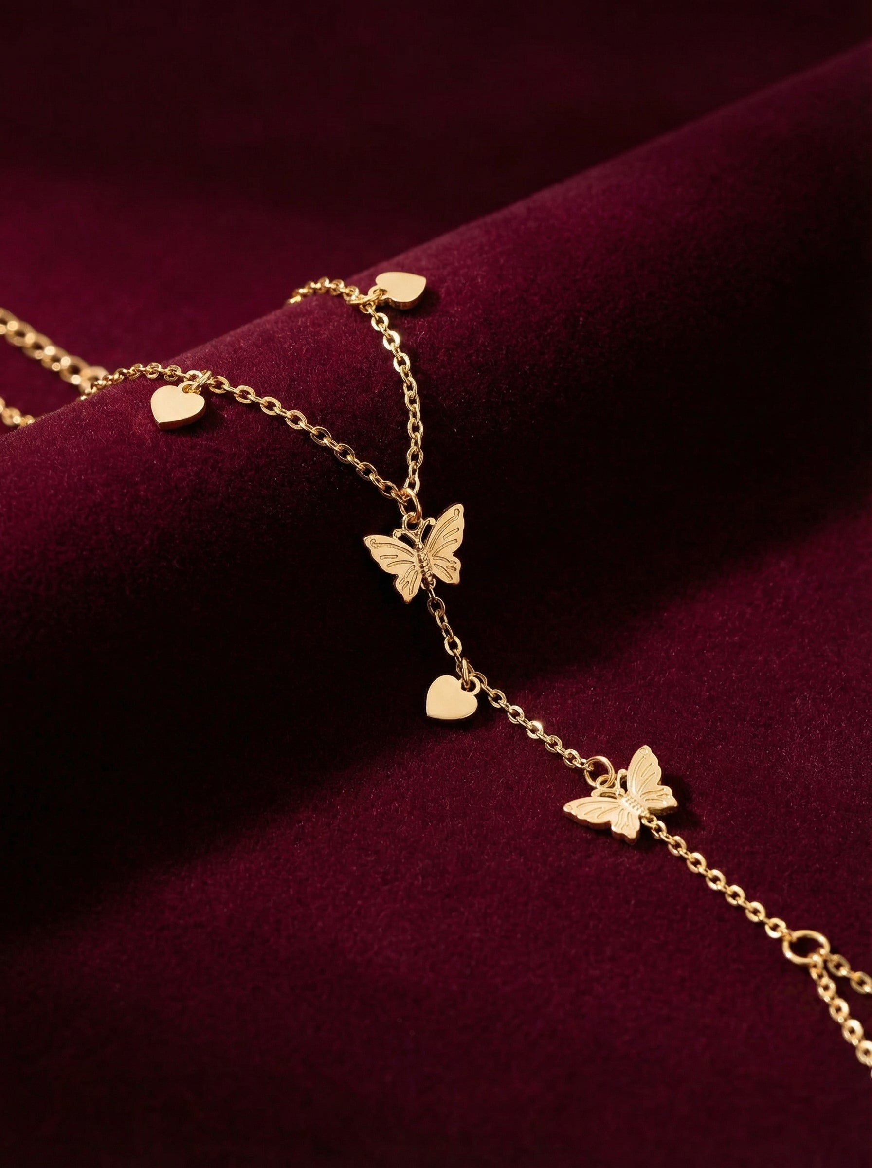 Butterfly Heart Hand Chain