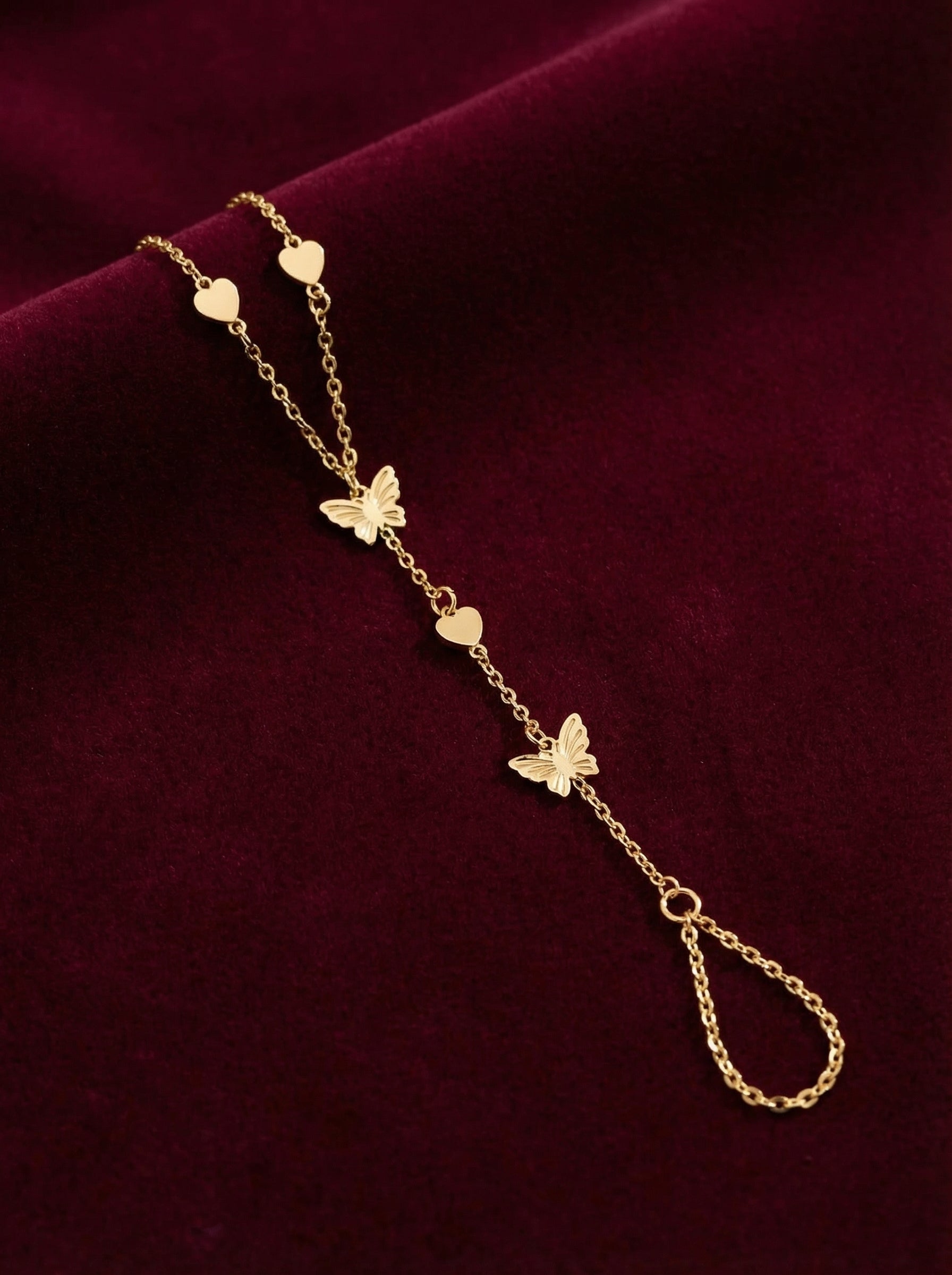 Butterfly Heart Hand Chain