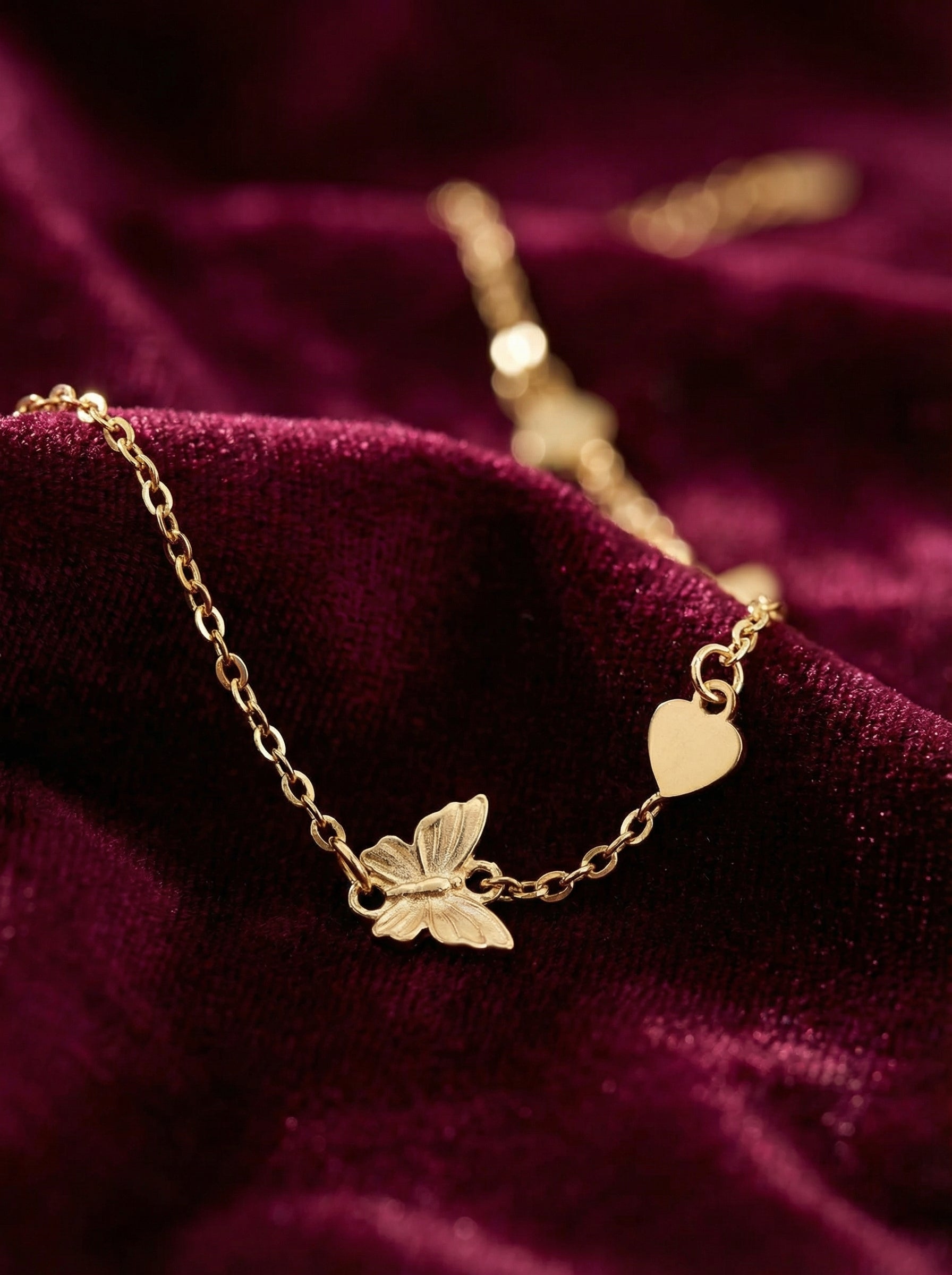Butterfly Heart Hand Chain