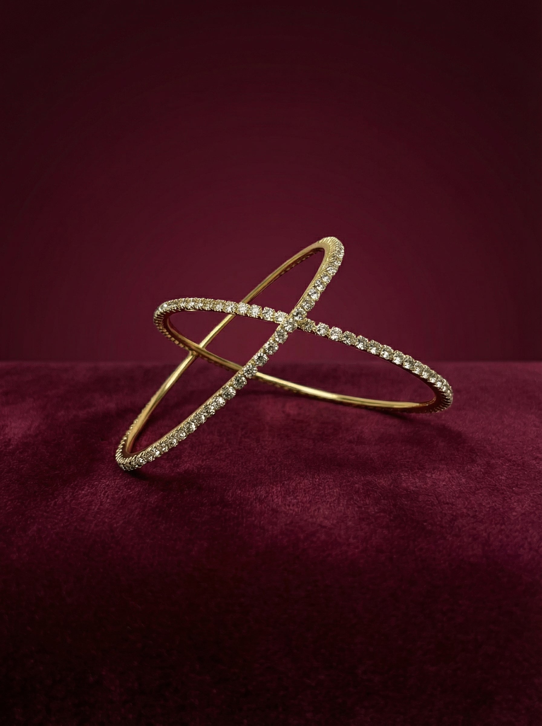 Gold Crossed Bangle