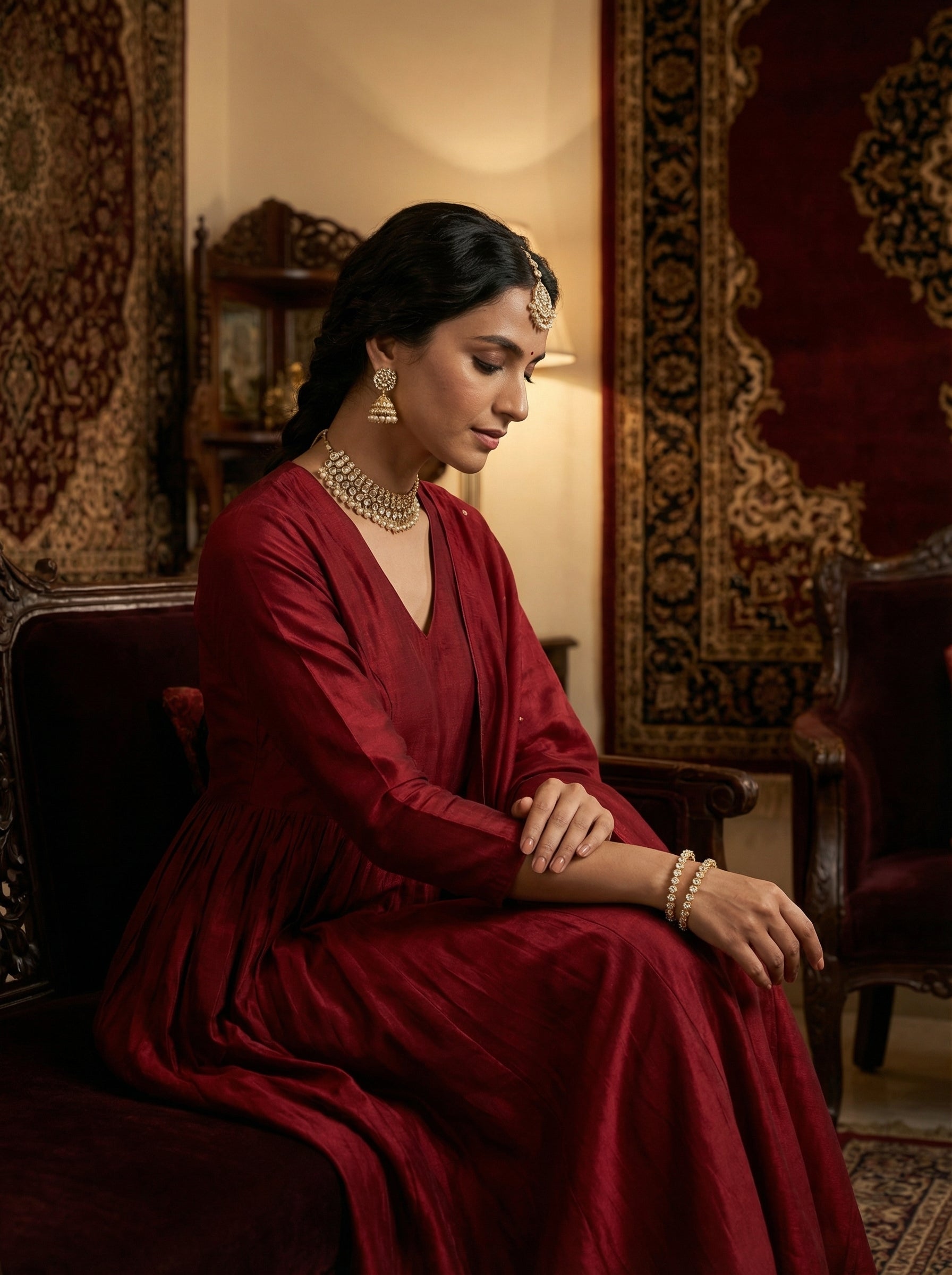 Gold Plated Studded Crystal Bangles