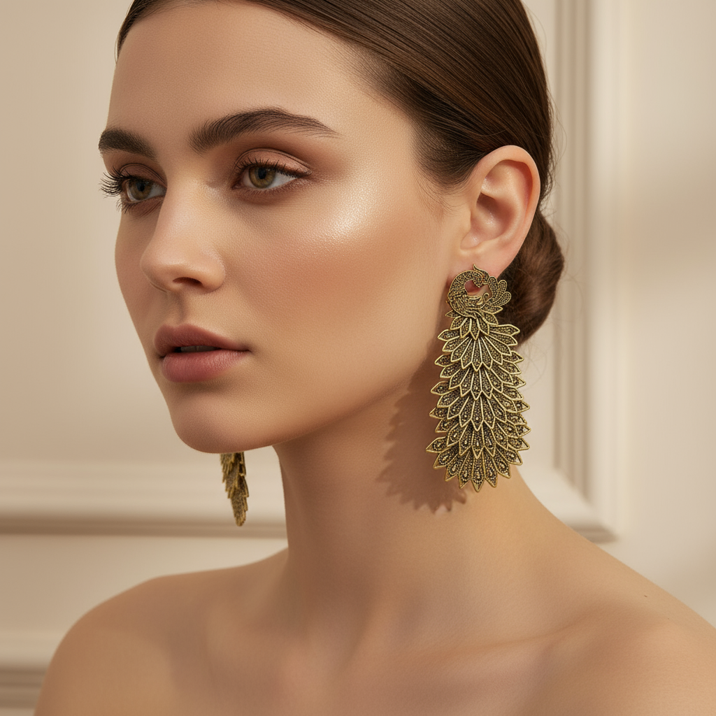 Elegant Multicolor Peacock Design Earrings – Handmade Indian Ethnic Jewelry for Women