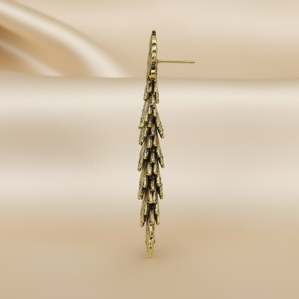 Elegant Multicolor Peacock Design Earrings – Handmade Indian Ethnic Jewelry for Women