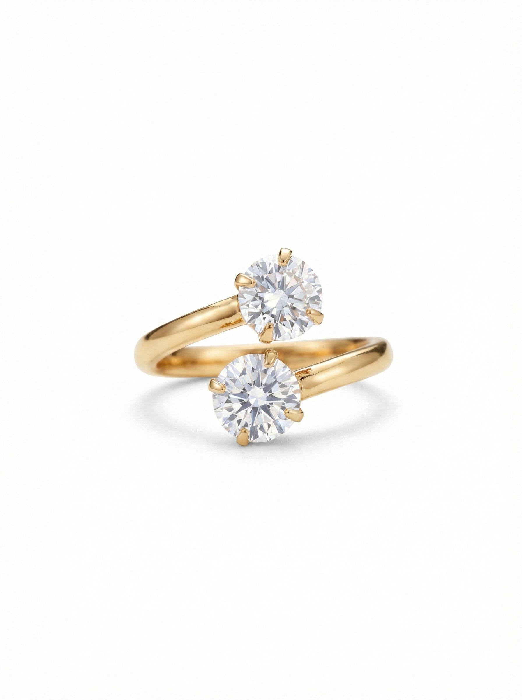 Silver Gold Plated Crystal Ring for an Elegant Style
