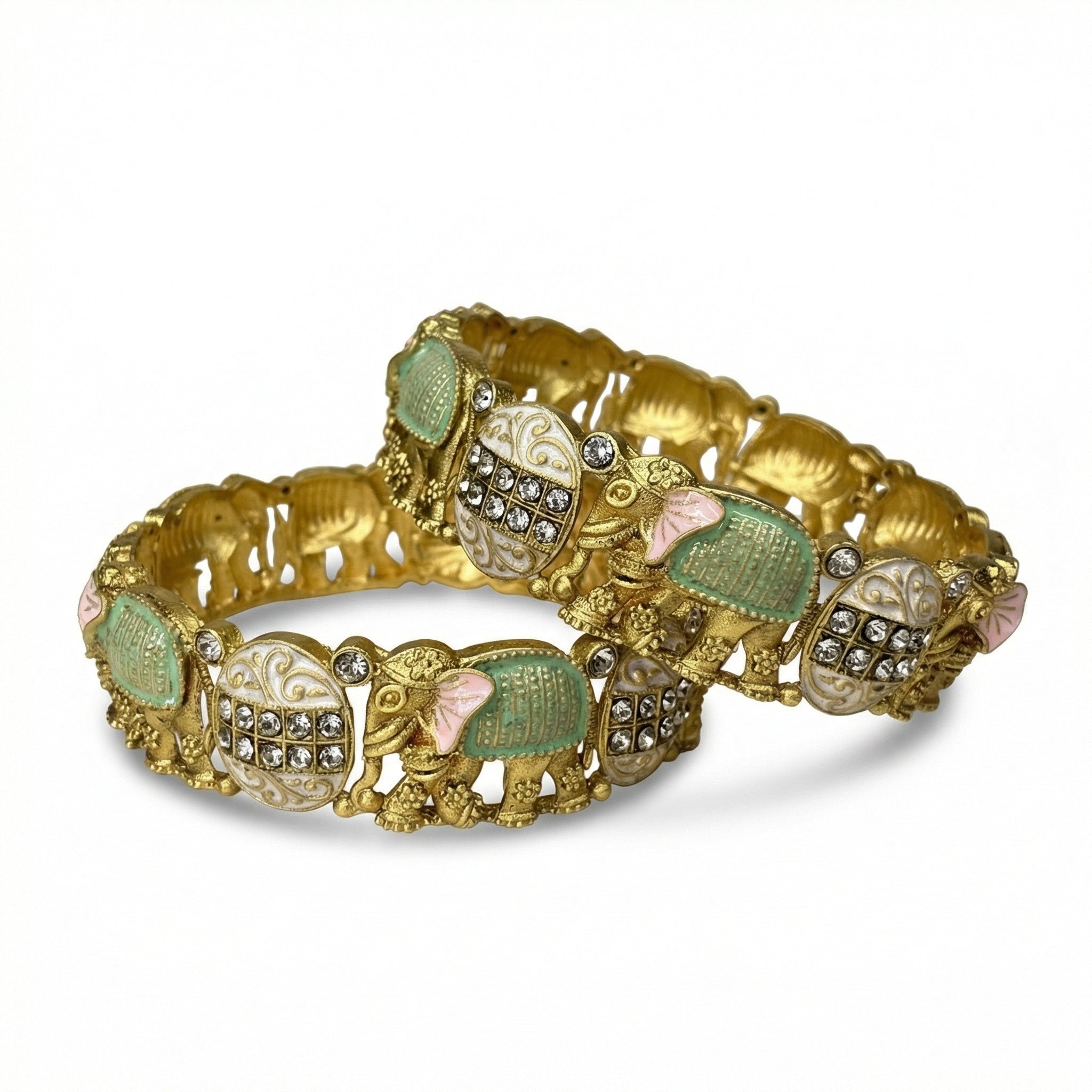 Gold Crossed Bangle - The Rivaaz